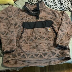 Carhartt Tan and Black Fleece Jacket